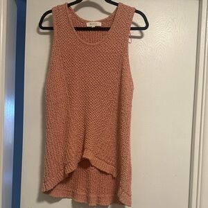 Women's Sleeveless Knit Top - Peach size XL
